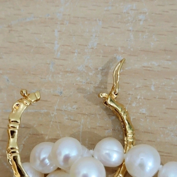 Freshwater Pearl Collar Necklace Yellow Gold 4 Strand 20'' - Picture 7 of 8